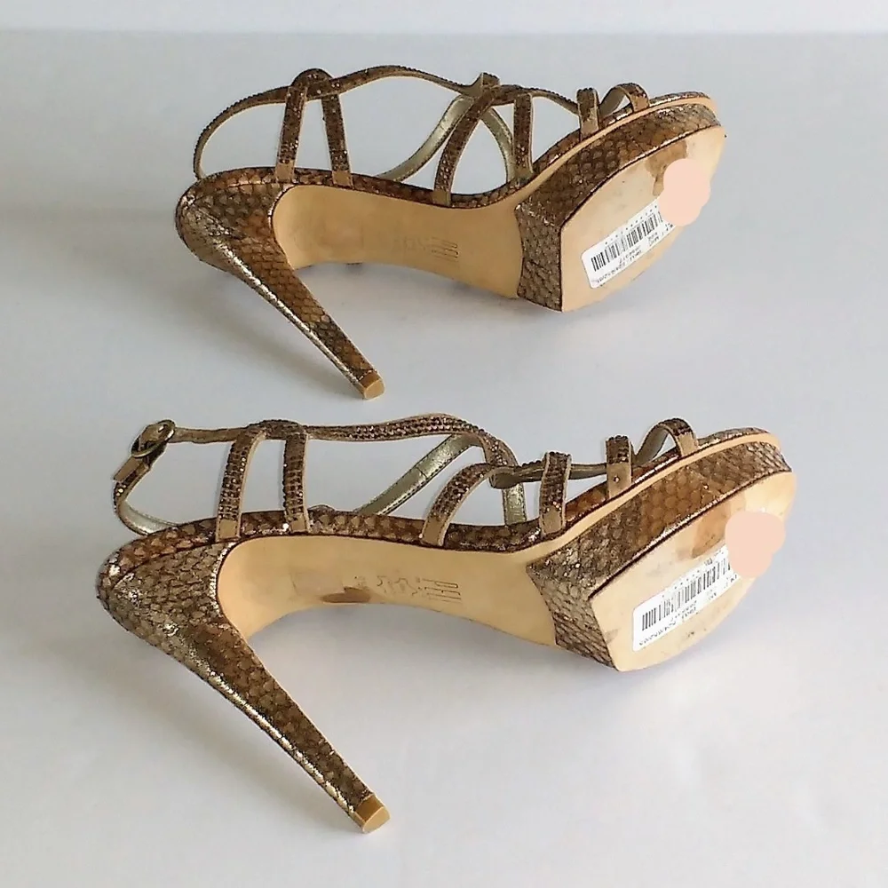 Pelle Moda crystal Italian leather platforms 9.5 M